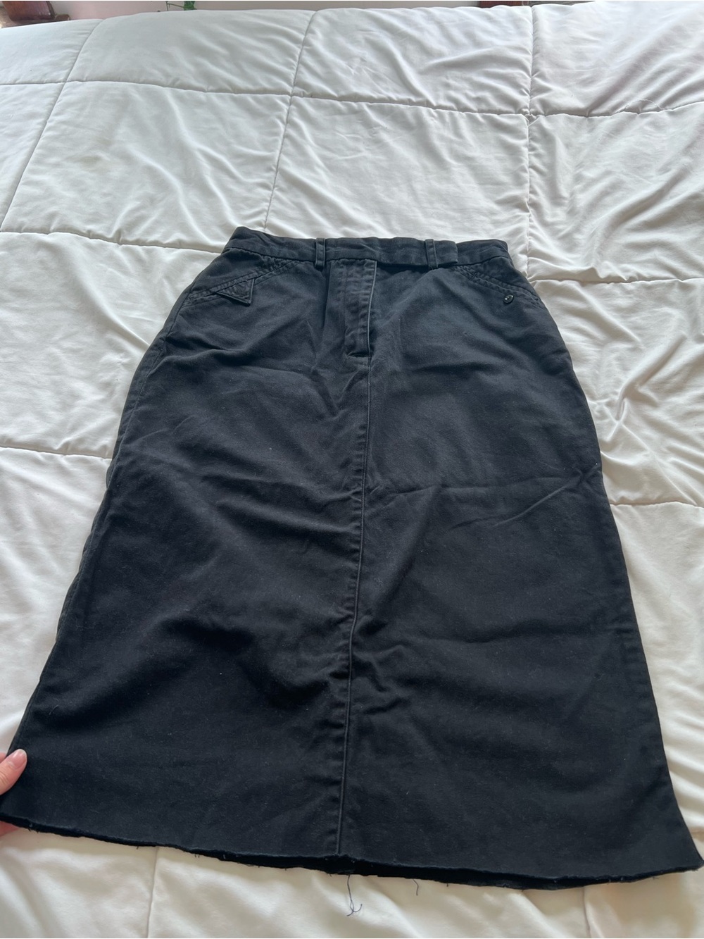 Christopher & Banks Black Midi A-Line Skirt